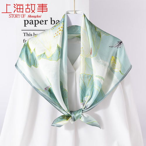 上海故事真絲絲巾女士2024春夏披肩噴繪長巾禮盒裝 花影嬌艷