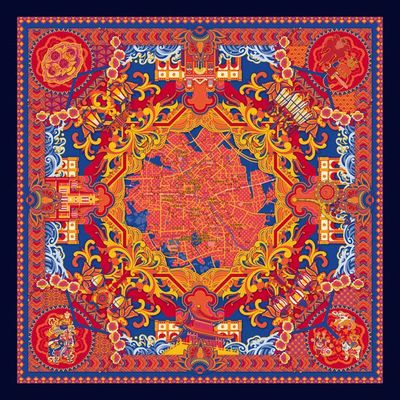 記憶中的那些城市-行走的真絲地圖方巾-jue.so