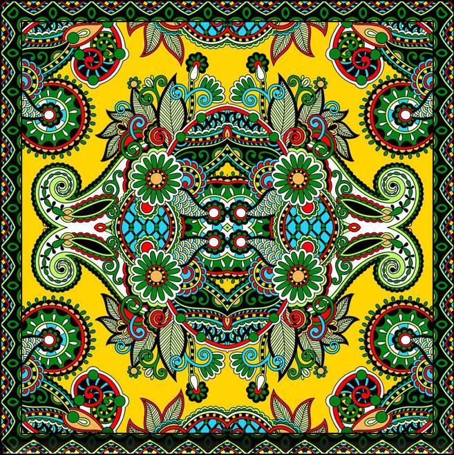 方巾印花圖案-圖案設計設計-服裝設計