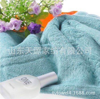 天源家紡 專業貼牌生產竹纖維素色提花浴巾、毛巾、方巾，源頭廠家直供